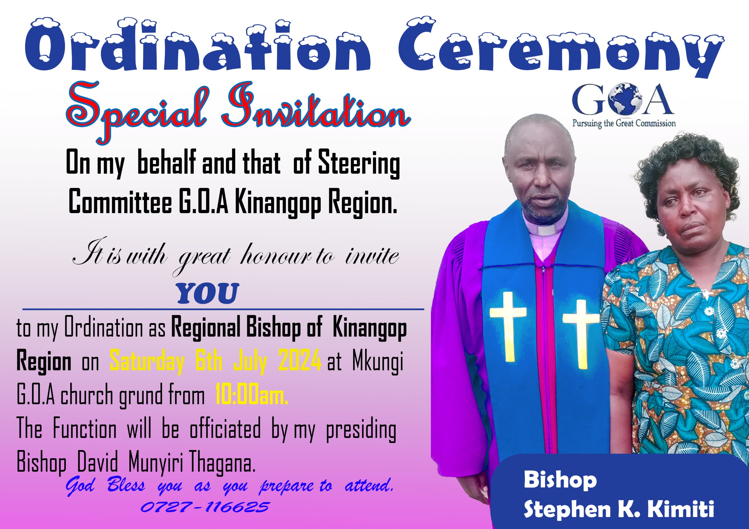 BIshop Elect Stephen Kimiti Ordination